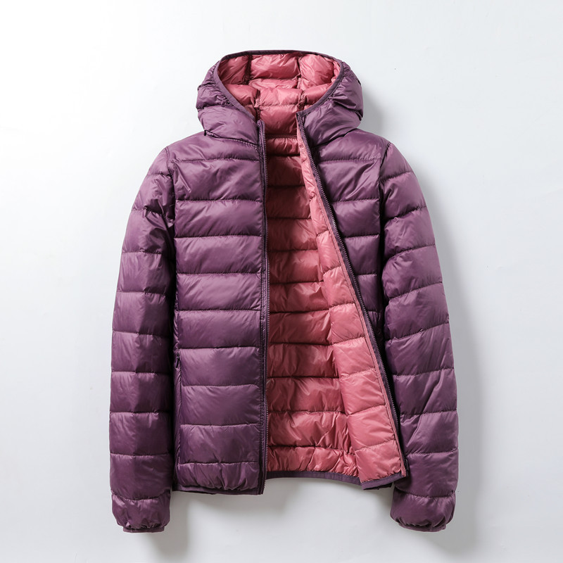 Double-sided Down Jacket Women's Lightweight Short White Duck Down Jacket 2021 New Fashion Double-sided Thin Korean Style Double-sided Down Jacket Women's Lightweight Short White Duck Down Jacket 2021 New Fashion Double-sided Thin Korean Style