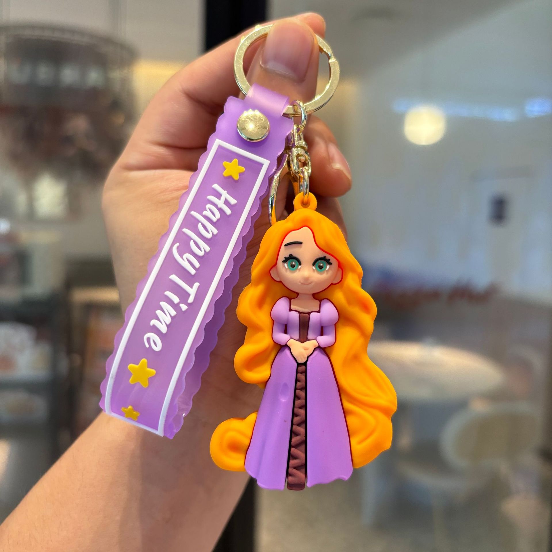 Caricatura sirena llavero colgante Blancanieves lindo muñeca llavero de coche muñeca regalo pequeño