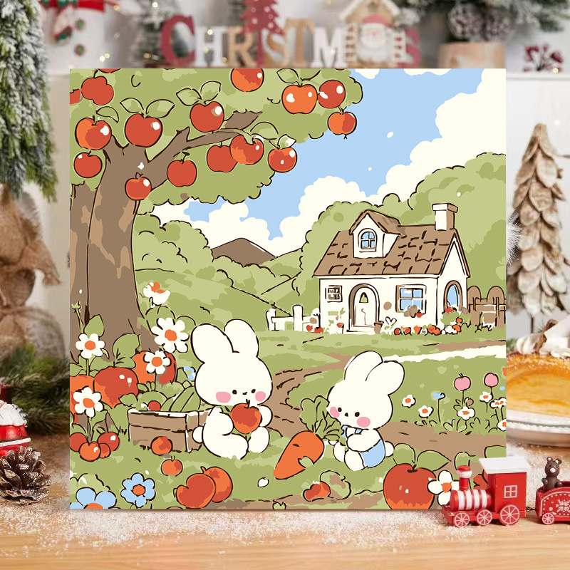 子猫デジタル油絵 diy 着色かわいい漫画動物手作り子供のシンプルな油絵装飾卸売|undefined