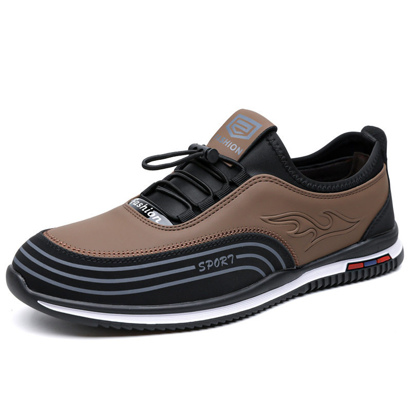 Giày nam sneaker lười thoáng khí đế mềm phong cách công sở — màu nâu, đen