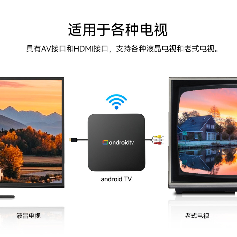 Nuevo decodificador de televisión de comercio exterior de doble banda Bluetooth sistema ATV de control remoto de voz Android caja de televisión de red