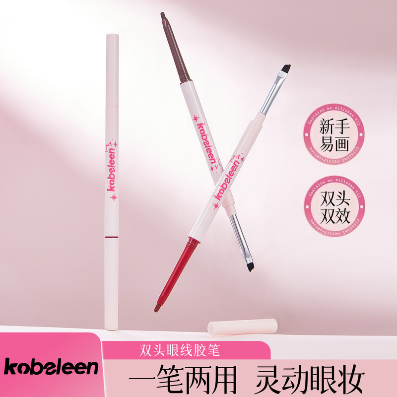 Kobeleen Double-Ended Eyeliner Gel Pen Outlines the Whole Eye and Depicts the Corners of the Eyes. Long-Lasting Makeup and Colorful Smudged Eyeliner Gel Pen