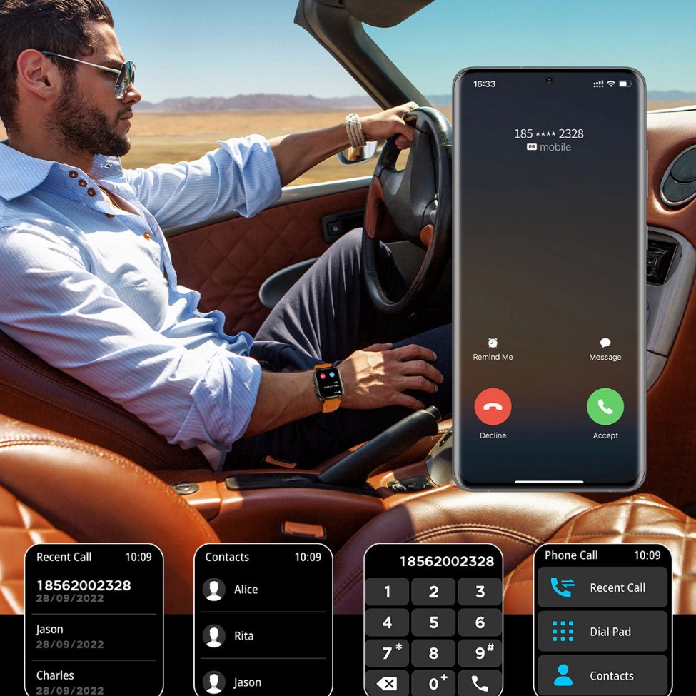 Reloj de llamada inteligente explosivo transfronterizo, conteo de pasos, frecuencia cardíaca, presión arterial, monitoreo de salud, deportes al aire libre, pulsera multifuncional