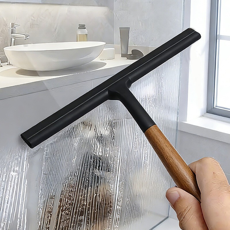 Wooden Handle Bathroom Squeegee for Home and Commercial Use, Window Cleaner, Glass Cleaner, Floor Wiper, Glass Scraper