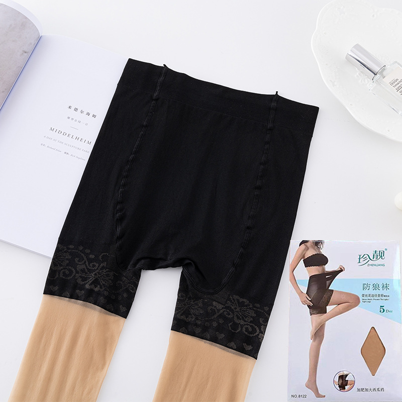 Zhenliang 8122 summer 5d ultra-thin arbitrary cutting plus size watermelon crotch anti-wolf socks lace pantyhose