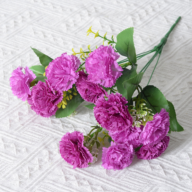 Flores nórdicas flores falsas claveles flores caseras decoración de bodas flores artificiales