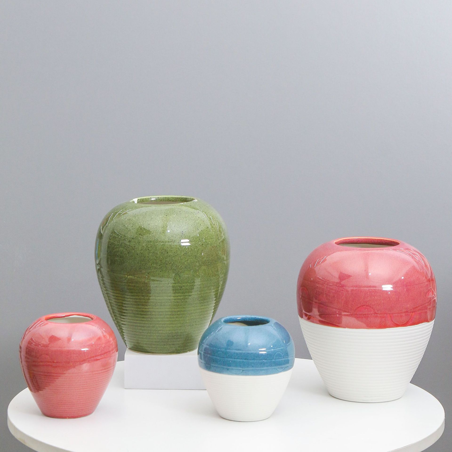 Cerámica simple florero creativo sala de estar arreglo floral alto sentido decoración del hogar decoración de escritorio simulación hidropónica flor seca dispositivo