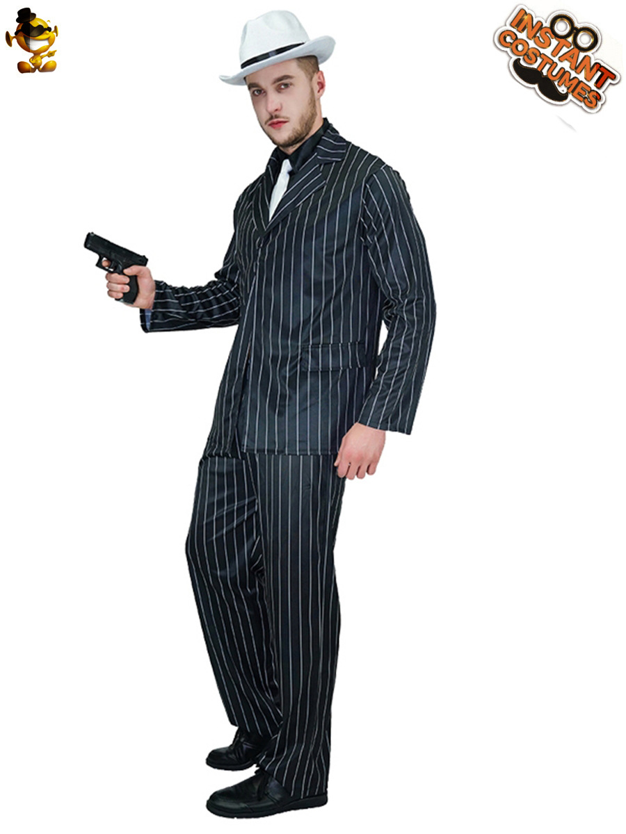 Grande gángster traje de los hombres Cosplay traje de Halloween ropa de fiesta de disfraces traje de rendimiento traje de la etapa