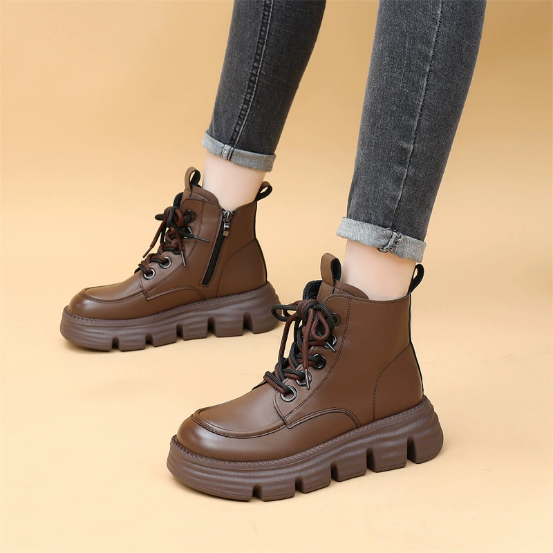 Ботинки Martens демисезонные (Martens), натуральная кожа, нескользящая мягкая подошва, коллекция 2024