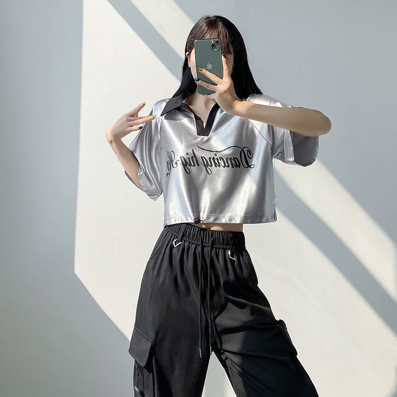 Корейская танцевальная girl-группа костюм kpop горячая девушка танцевальный костюм летняя джаз-танцевальная практика униформа хип-хоп уличные штаны