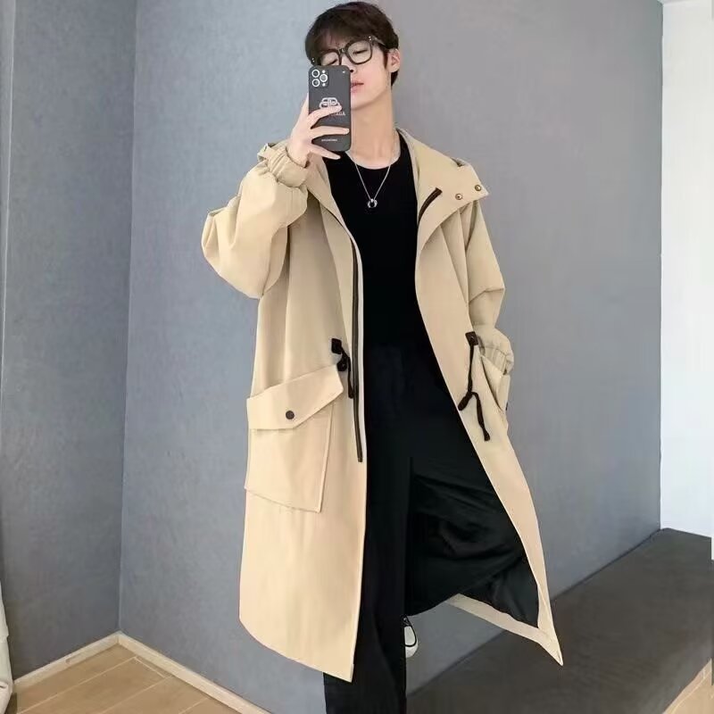 得物生中継精品秋冬風衣男中長コート男ジャケット軽熟上着2024