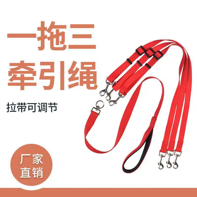 Поводок для домашних животных, собака с тремя головами, нейлоновый костюм с поводком, съемный ремешок, регулируемый оптом с фабрики