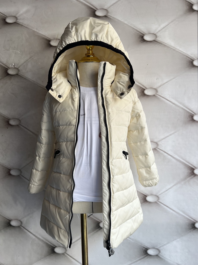 Bērnu apģērbs bērnu dūnu jakas meitenēm, sabiezētas, vidēja un liela izmēra bērnu stilīgas dūnu jakas, vidēja un gara balta pīles dūnas_voghion.com