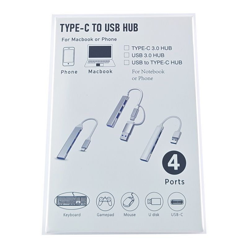 ツーインワン USB/タイプ C インターフェイス エクステンダー 3.0 ハブ スプリッター 1 対 4 マルチポート タイプ C エクステンダー ドック|undefined