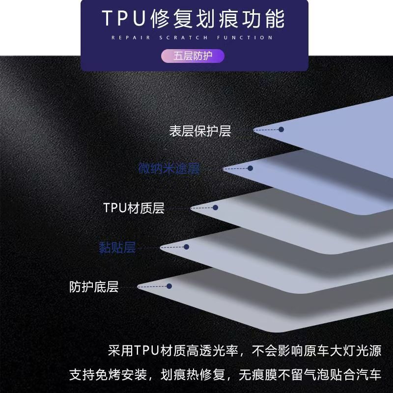 18-24 Toyota 8th Generation Camry Transparent Film Smoked Black Headlight Film TPU Front Headlight Protective Film