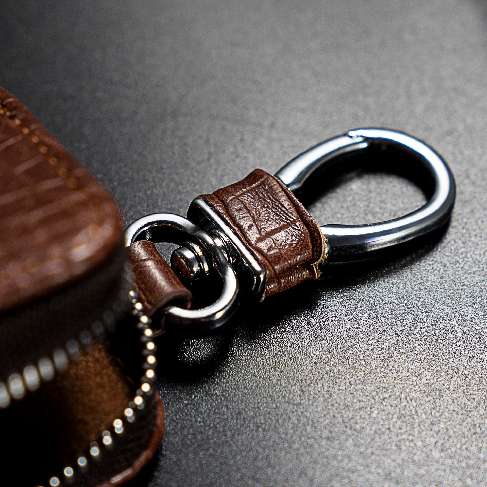 Nuevos hombres de cocodrilo patrón coche clave caso europeo y americano estilo de negocios cremallera llavero cintura colgando clave caso