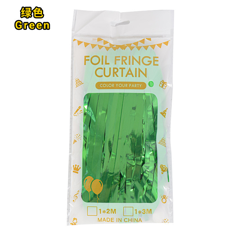 Cortina de lluvia de color transfronteriza cumpleaños boda decoración cortina de lluvia 1 * 2m fondo tela de lluvia al por mayor