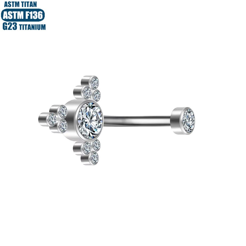 16G labret stud size and finish detail