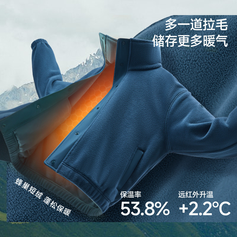 蕉下PM124立领夹克外套女早秋短款休闲运动摇粒绒万粒绒保暖外套|undefined