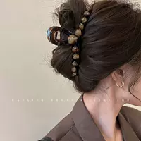 Большая ретро-акула из жемчуга, летняя булавка-краб, аксессуар для волос, заколка, французский ретро стиль, яркий запоминающийся стиль, стиль высокого качества