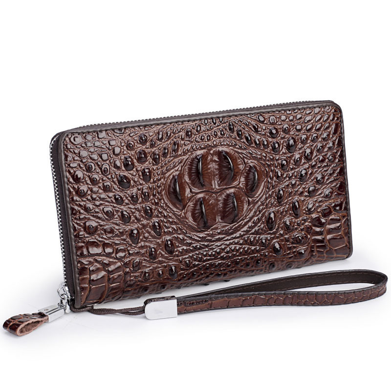 Men's Clutch Bag With Crocodile Pattern Business Casual Cowhide Leather Handbag Drop Shipping Available From Wildman Tribe_voghion.com