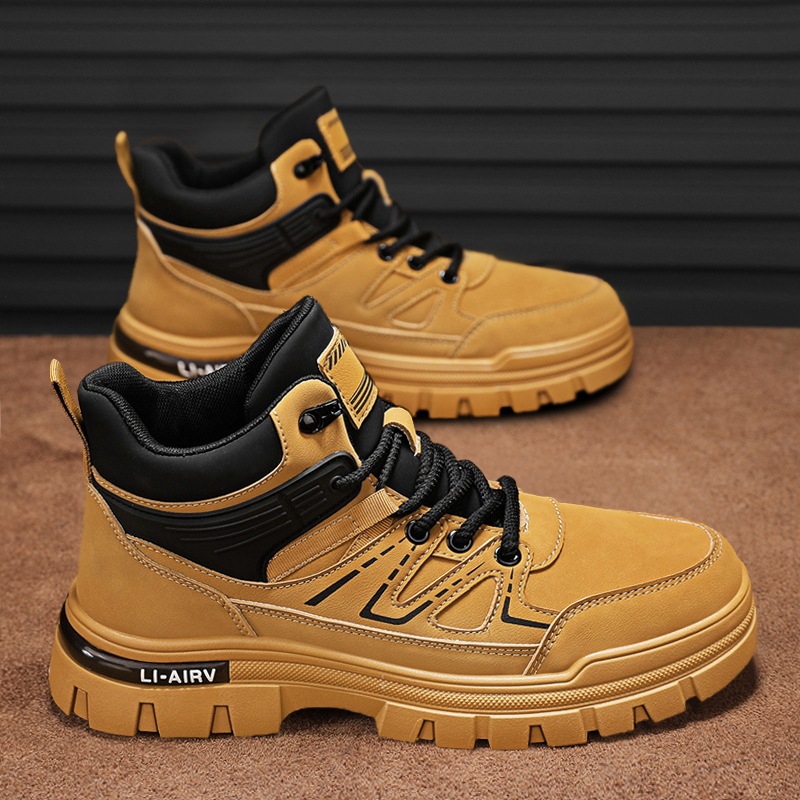 Botas de cuero para hombres botas Martin casuales otoño invierno 2025 zapatos de alto nivel para hombres herramientas zapatos de motocicleta para hombres zapatos de moda