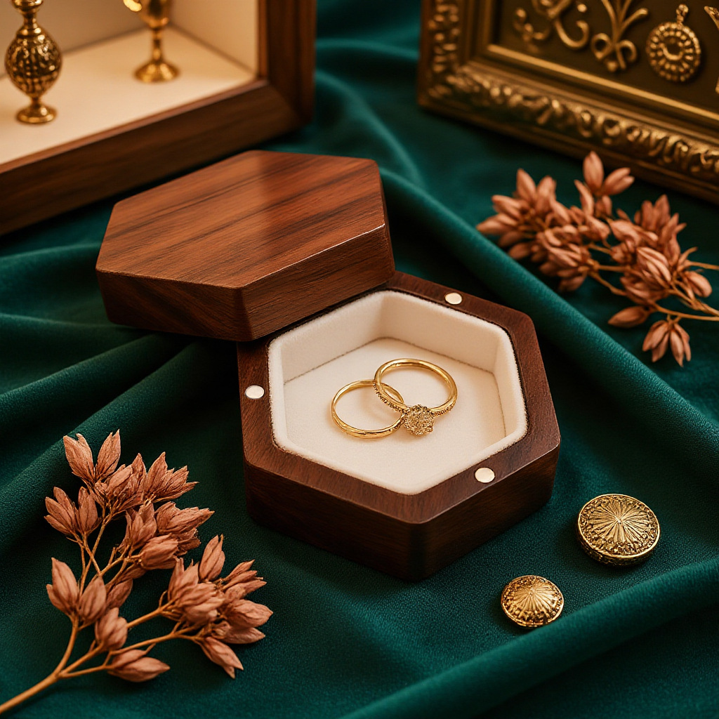 Jewelry high-end wedding ring box necklace proposal ceremony diamond ring box wedding exchange wooden ring box storage