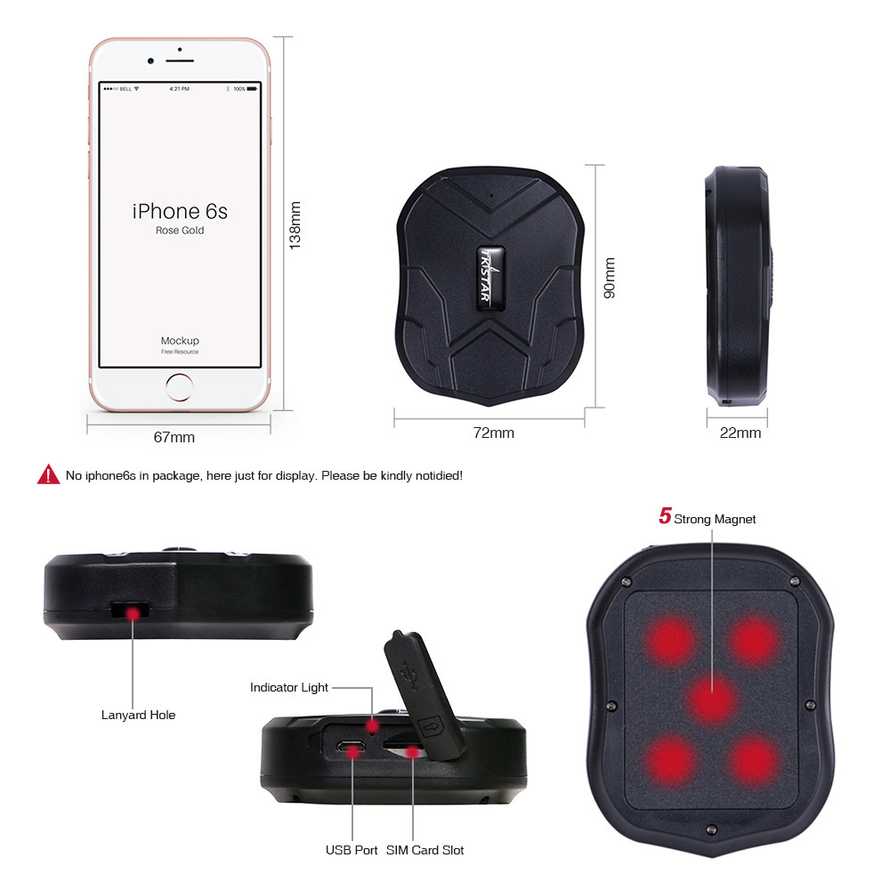 Tkstartk905 Vehicle Satellite Locator Trajectory Playback English Appgps Dedicated for Cross-Border Export
