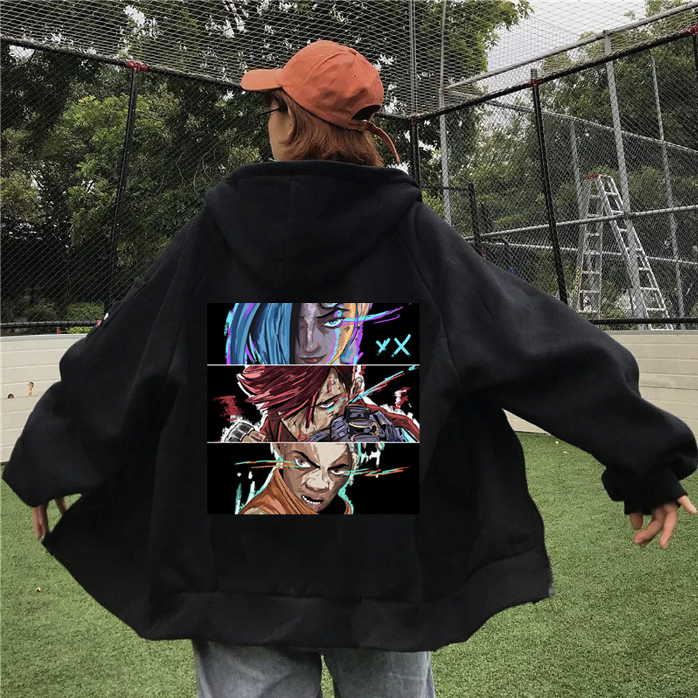Anime Arcane-Jinx VI Zipper Hoodie Women Men Long Sleeve
