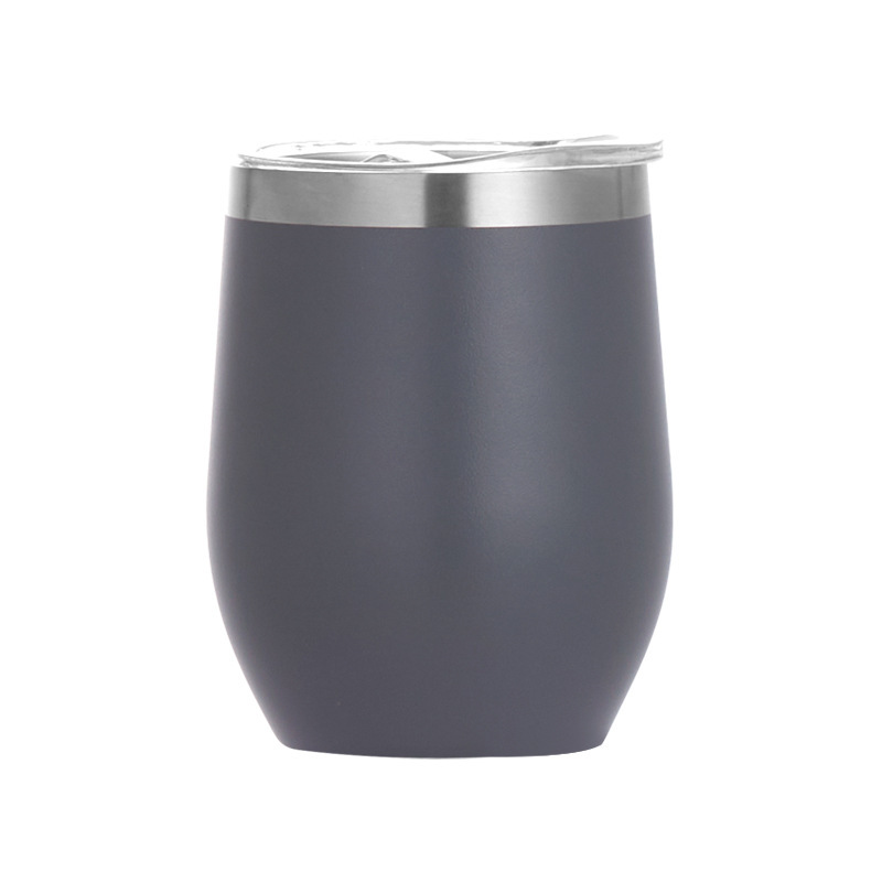 Taza de huevo transfronteriza 12oz 304 de acero inoxidable de doble capa aislada en forma de U copa de vino tinto trago huevo taza grande del vientre