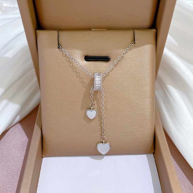 Exquisite Muschel Quasten Halskette Mit Ring Und Diamanten_voghion.com