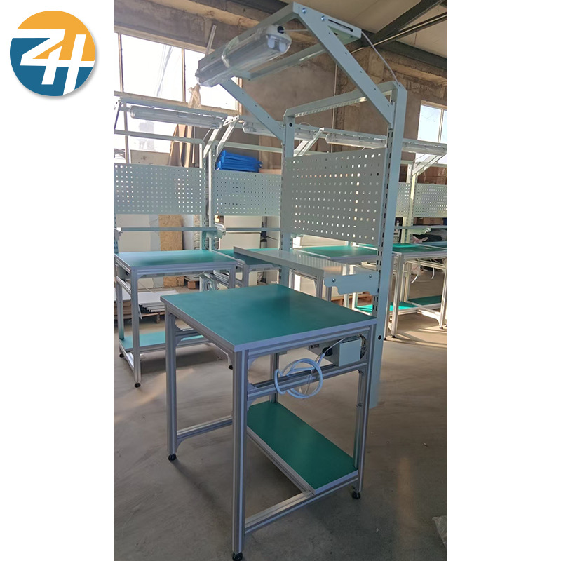 厂家批发防静电工作台 车间工厂打包检测实验室铝型材灯架工作台