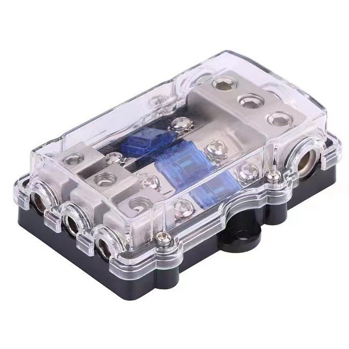 汽车音响改装MIN一出三路保险座60A 汽车功放保险丝座