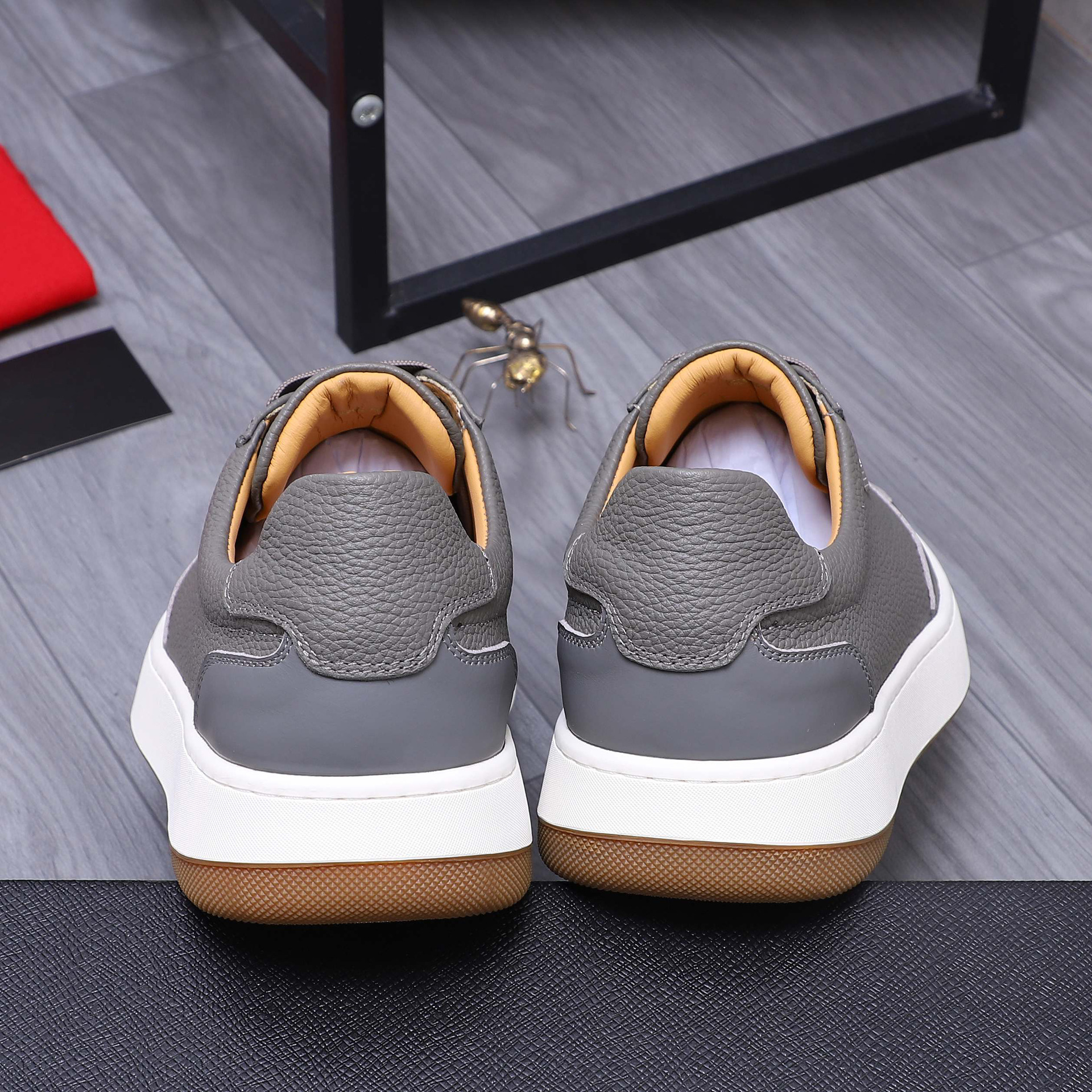 Quality Shoes High-End Trendy Versatile Fashion Men's Shoes Genuine Leather Patchwork Breathable Low-Top Comfortable Casual_vogvips.com