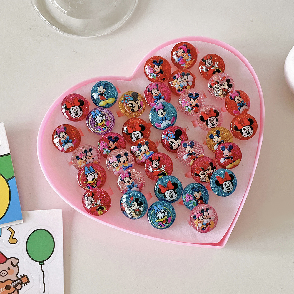 Nuevo anillo para niños sirena anillo para niños una caja de anillos de joyas para niñas juego de juguetes para niñas