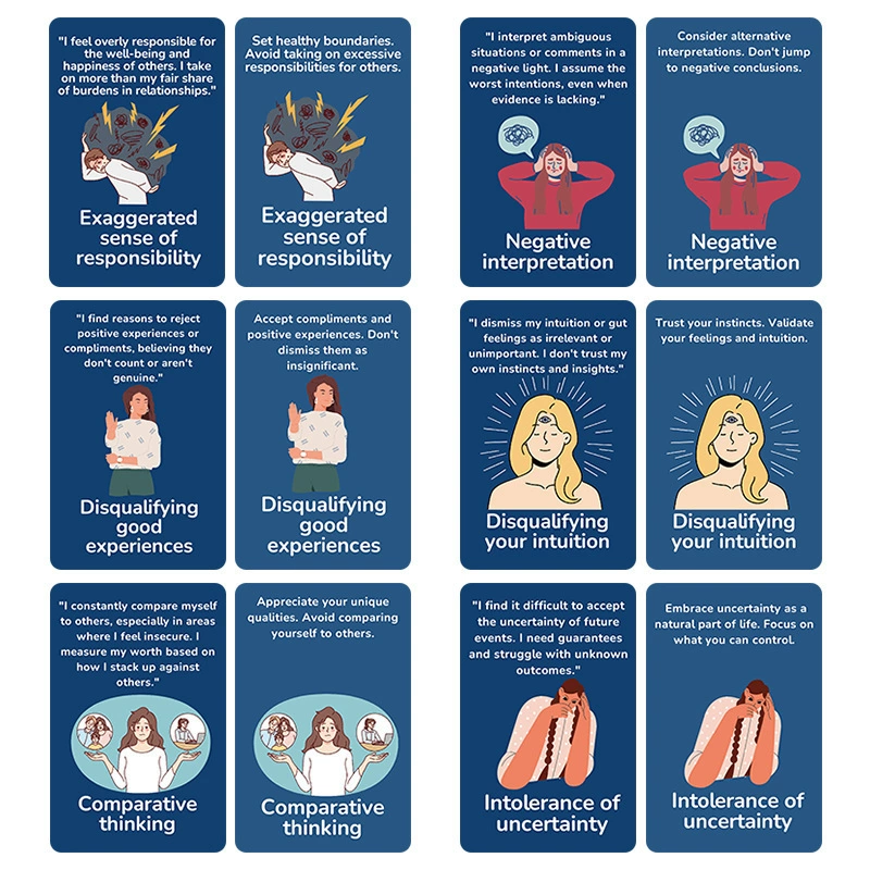 Cross-border 50 Cognitive Distortion Flashcards 50 Cognitive Distortion Flashcards