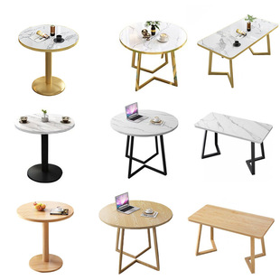 Light Luxury Coffee Negotiation Table 60.80 Bar Western Food Round Table Milk Tea Shop Snack Fast Food Shop Table and Chair Coffee Table Single Table
