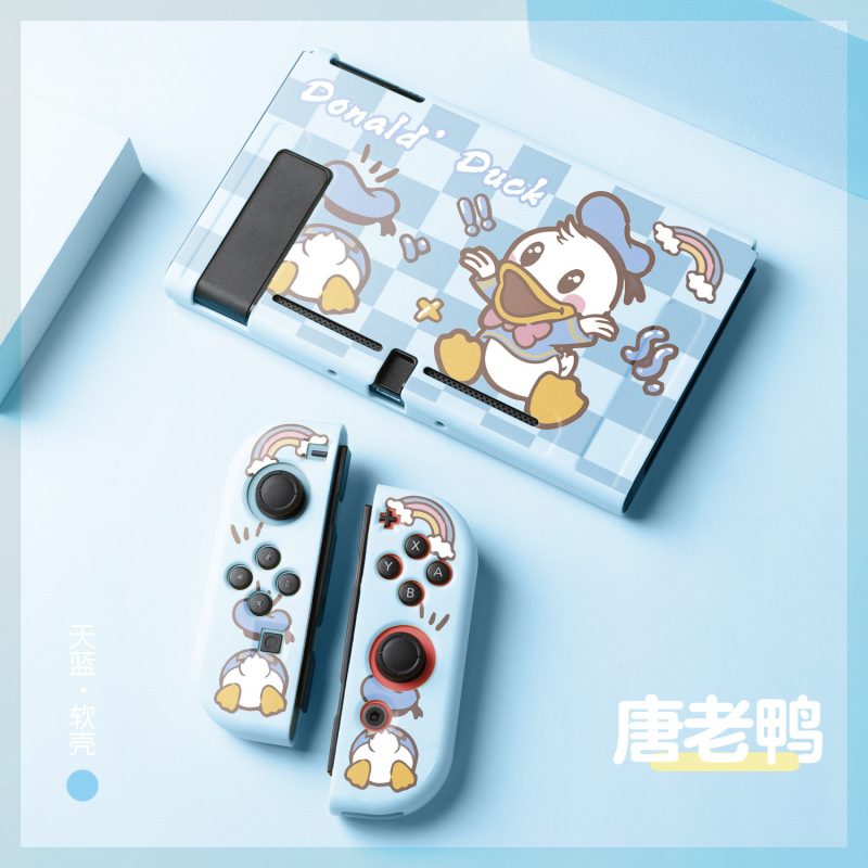 SWITCH OLED 小型フレッシュカートゥーン保護ケース 分割型ns塗装ソフトシェル TPUマットカラーシェルピックアップ|undefined