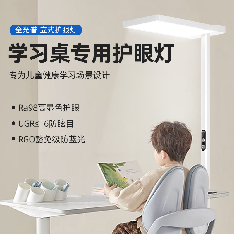 Factory Direct Sales Eye-Protecting Floor Lamp for Children and Students, Full Spectrum, Suitable for Living Room, Bedroom, Study Desk, Standing Floor Lamp