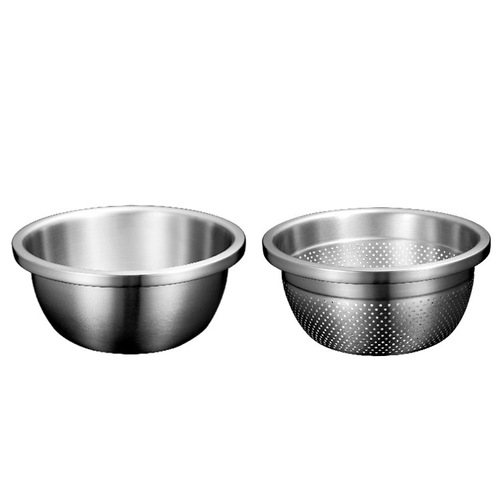 304 stainless steel soup pot for home use, vegetable washing pot, kitchen, dough mixing, wholesale seasoning jar, rice washing sieve, egg beating pot, draining basket