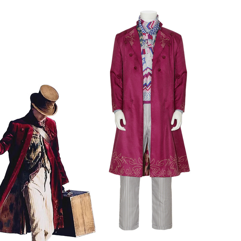 Wangka cos costume Willy Wangka cosplay Charlie and chocolate factory cosplay costume in stock