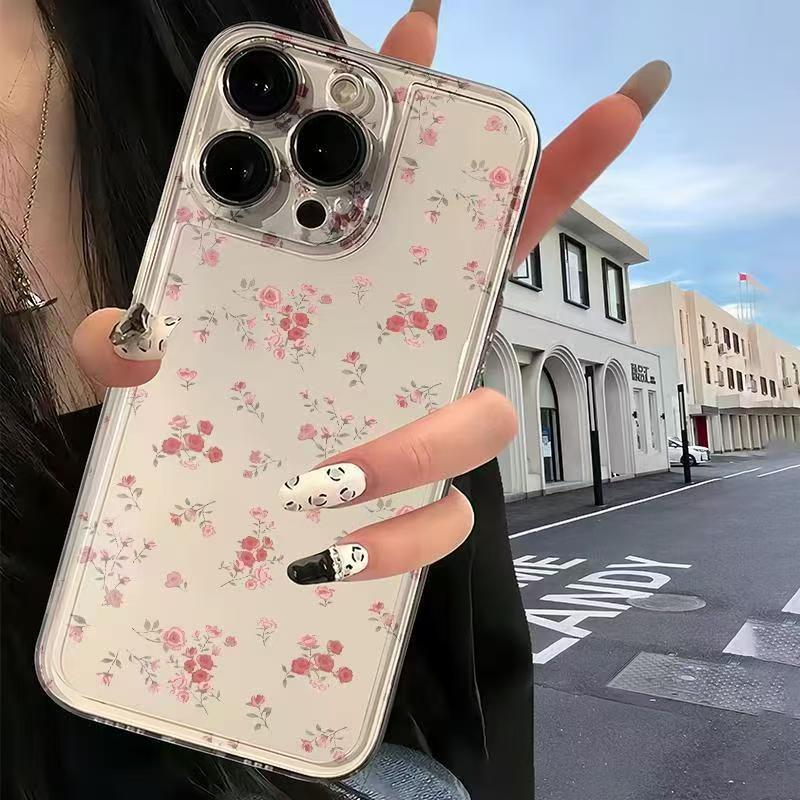 French romántico pequeño floral para iphone16promax funda para teléfono móvil Apple 15/14pro Japón y Corea 13/12x