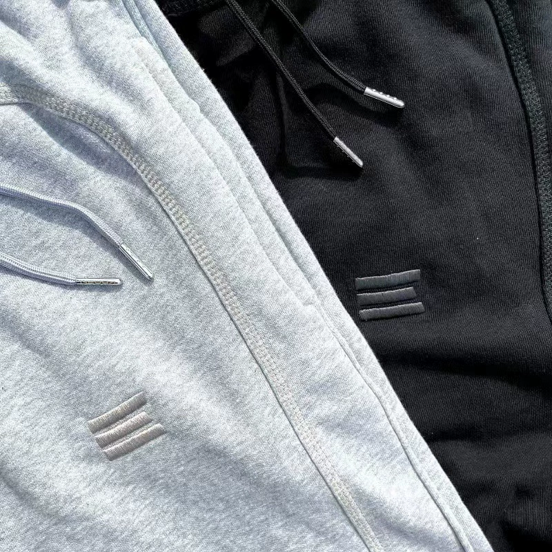 2025 новые трансграничные хлопчатобумажные брюки мужской тройной бруски с вышивкой