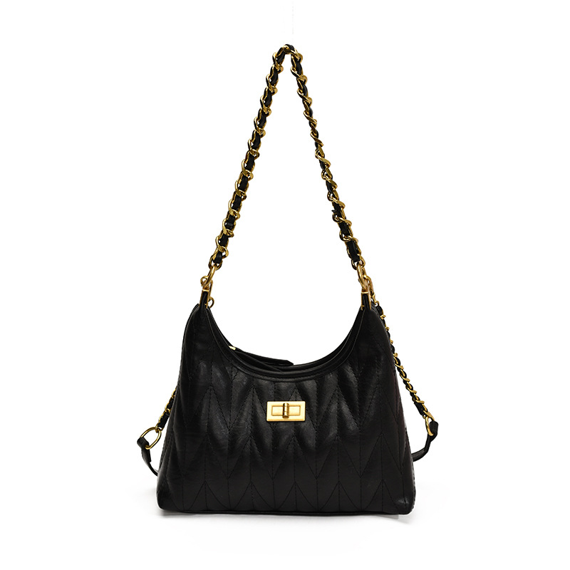 Bolso de cadena de diamante de alta calidad para mujeres 2025, otoño y invierno nuevo estilo retro bolso de bolsas de bolsas fragrantes, textura plegable, mochila