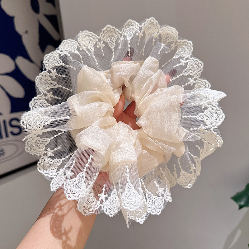 106m 화이트 레이스 머리끈 20CM