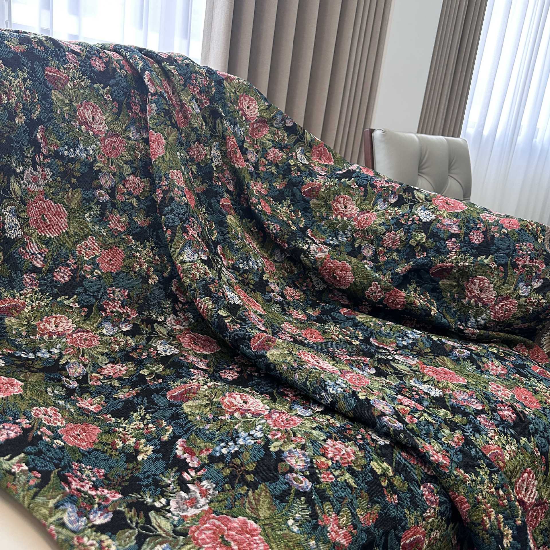 Nuevo estilo retro tela jacquard de alta precisión DIY mesa de mesa bandeja envuelta pecho zapatos superiores bolsa falda ropa de mujer