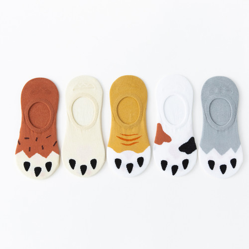 Women's socks spring and summer thin women's invisible socks shallow mouth cotton blue cat socks animal cartoon invisible boat socks