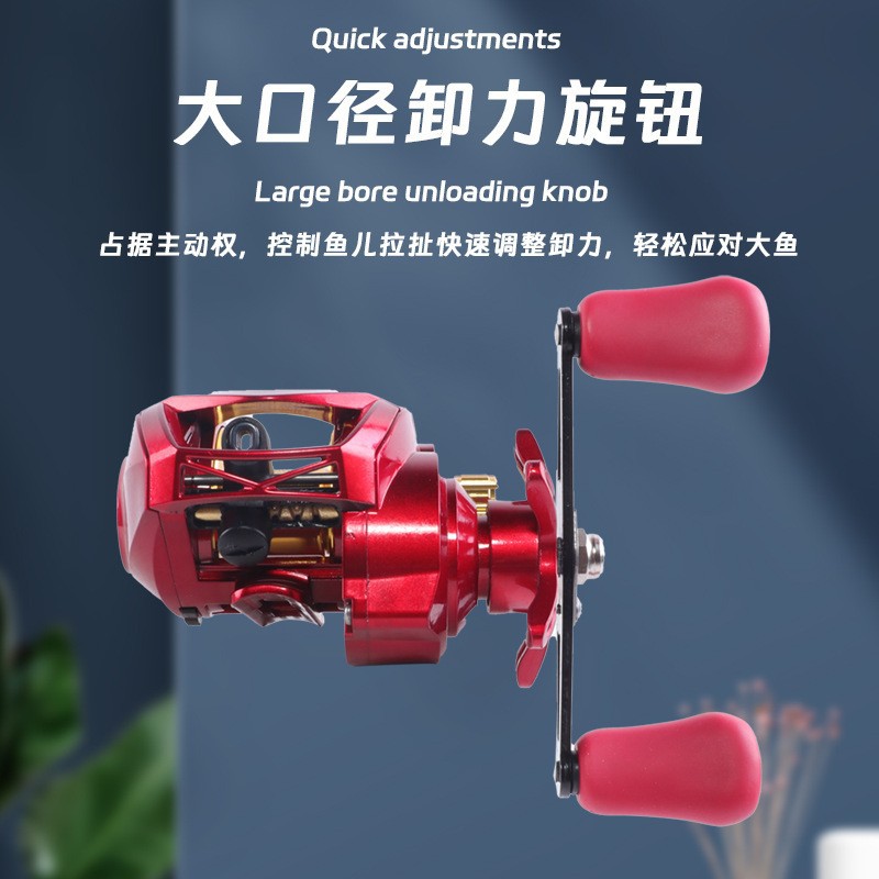 Rueda de goteo de agua de metal completo de Fox Rojo transfronterizo lanzada a distancia línea de pesca marítima rodada de gran cosa golpeando trueno negro fuerte rueda de goteo de agua