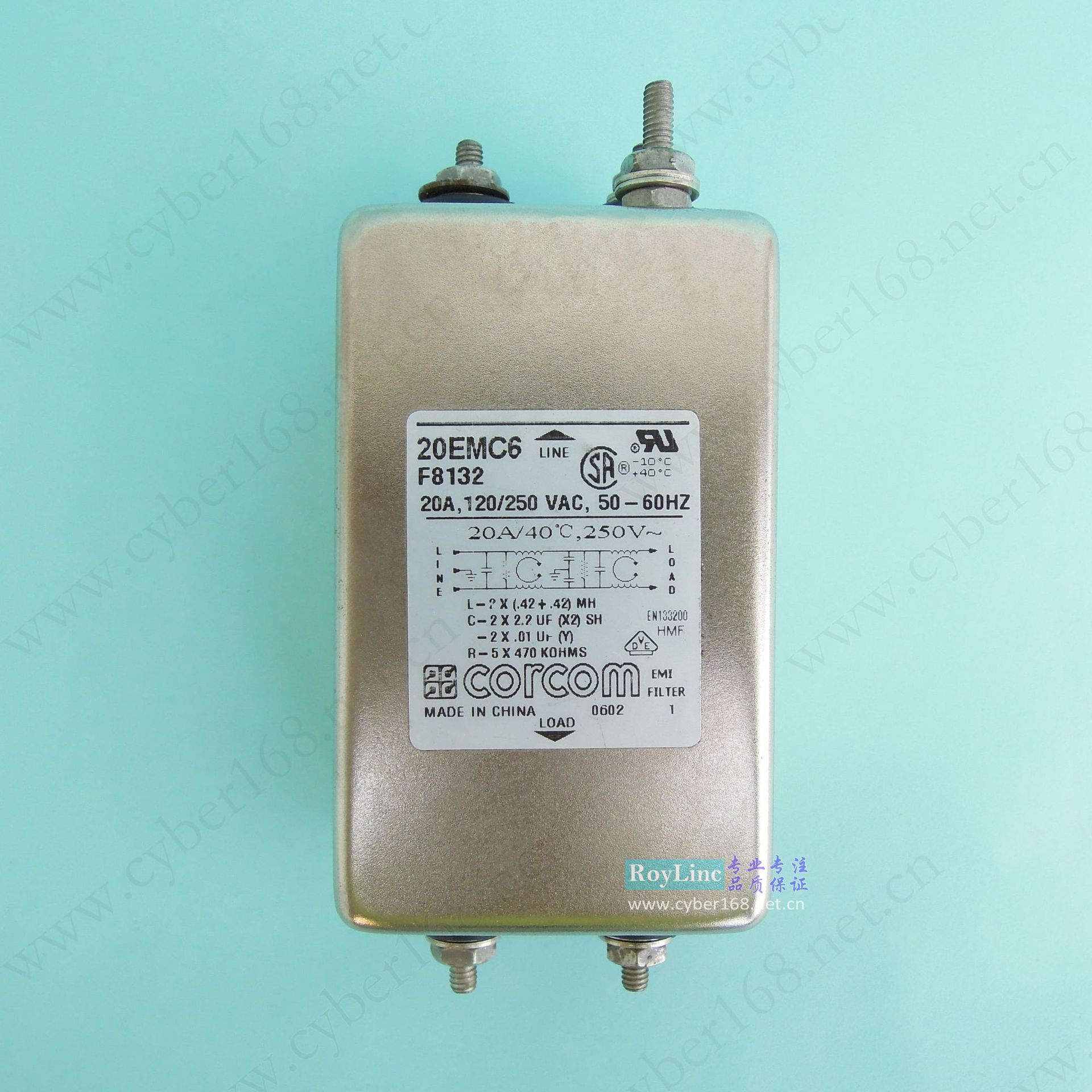 20EMC6 EMC 系列 F8132 1-6609037-7 Corcom 20A抗电磁干扰滤波器