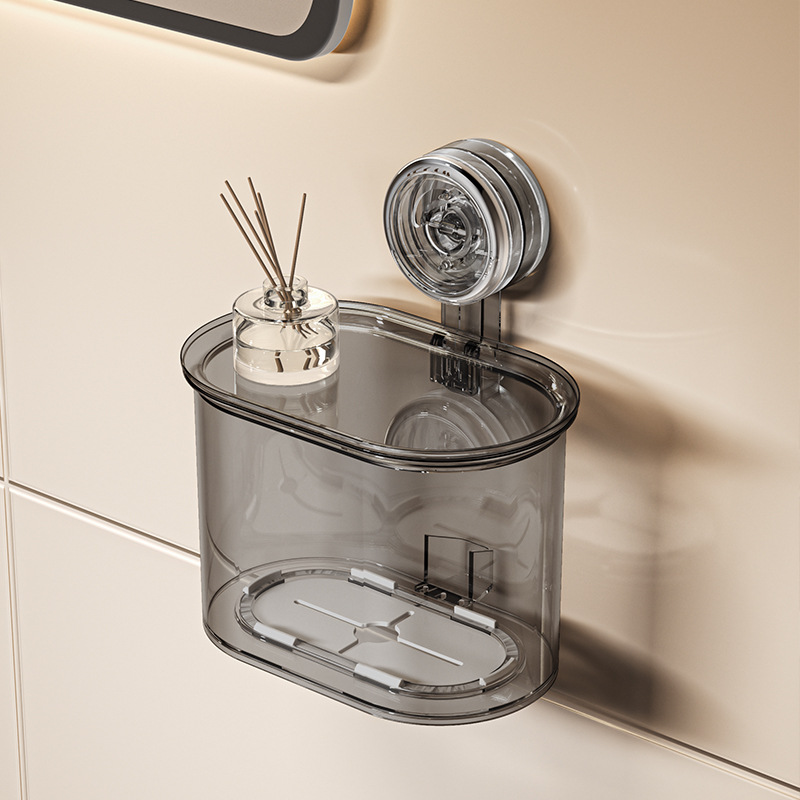 Ventosa cubierta de envoltura de plástico caja de almacenamiento cocina montada en la pared artefacto de almacenamiento doméstico caja de bolsa de conservación desechable